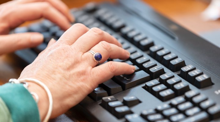 Lady using computer